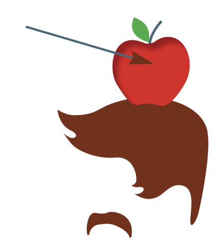 Иллюстративный человек с яблоком